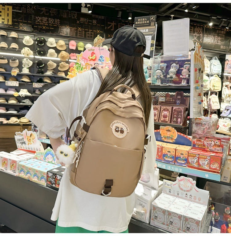 Junior High School Student Bear Schoolbag Good-looking Korean Female Travel Backpack