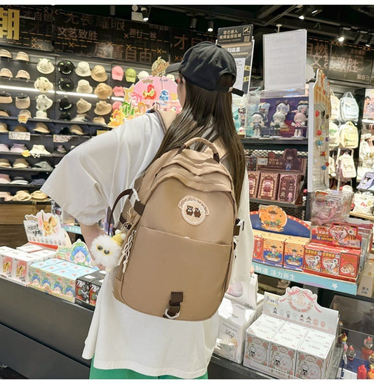 Junior High School Student Bear Schoolbag Good-looking Korean Female Travel Backpack