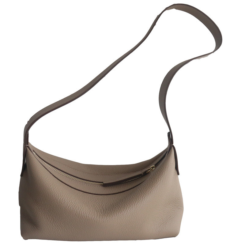 Casual First Layer Cowhide Simple Shoulder Bag