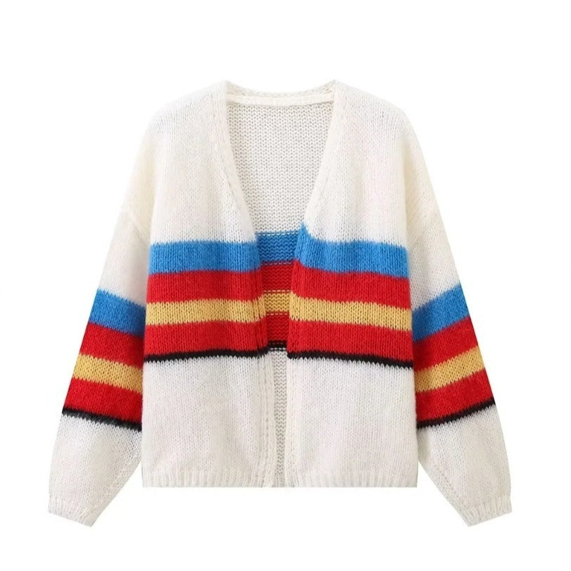 Striped Wool Cardigan Jacket