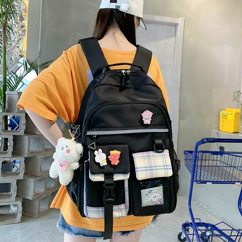 New Harajuku Cute Preppy Backpack Two Piece Set