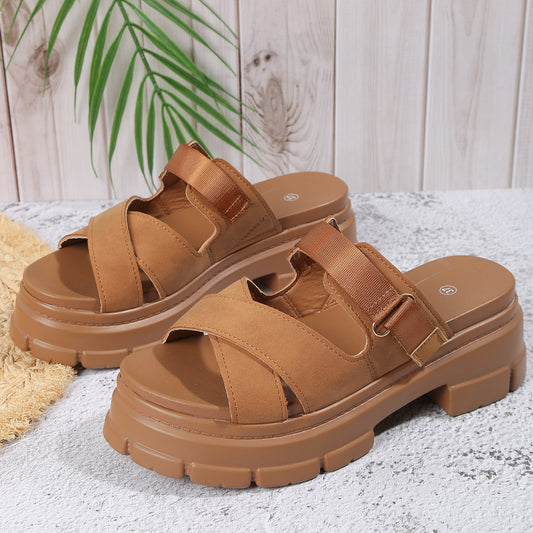 Women's Fashion Outer Wear Thick Bottom Beach Slippers