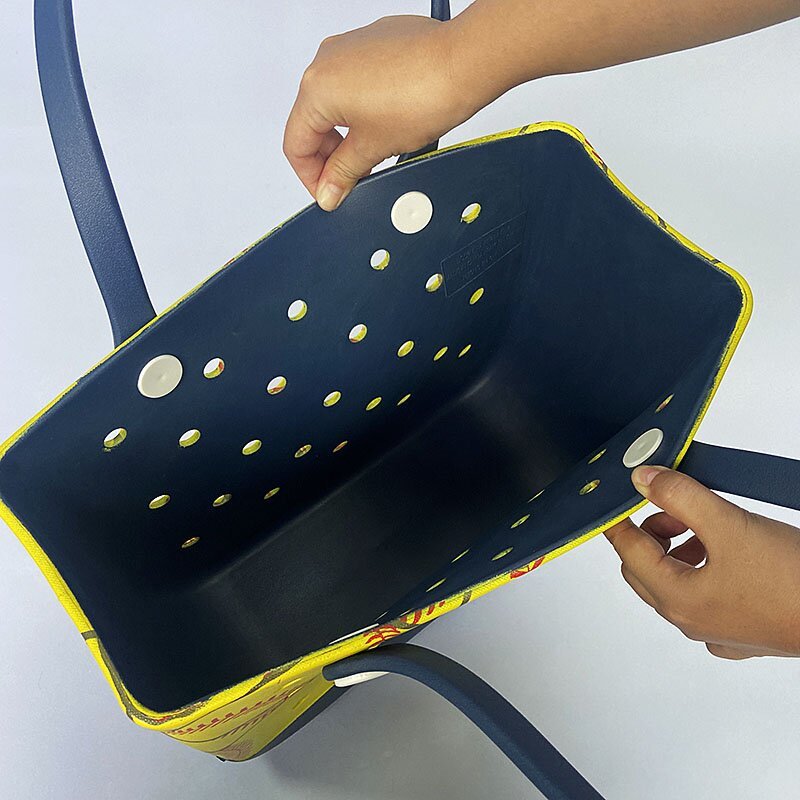 Bolsa de playa portátil con impresión impermeable y lavable de goma