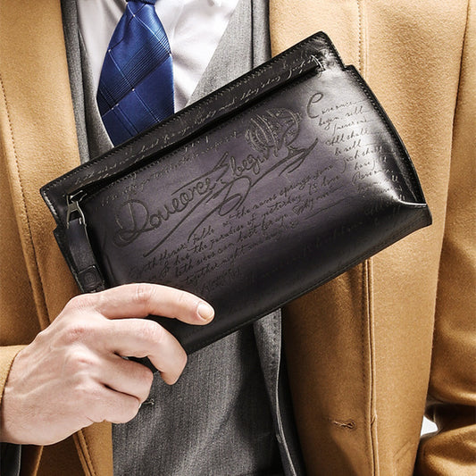 Men's New Leather Personalized Fashion Clutch Bag