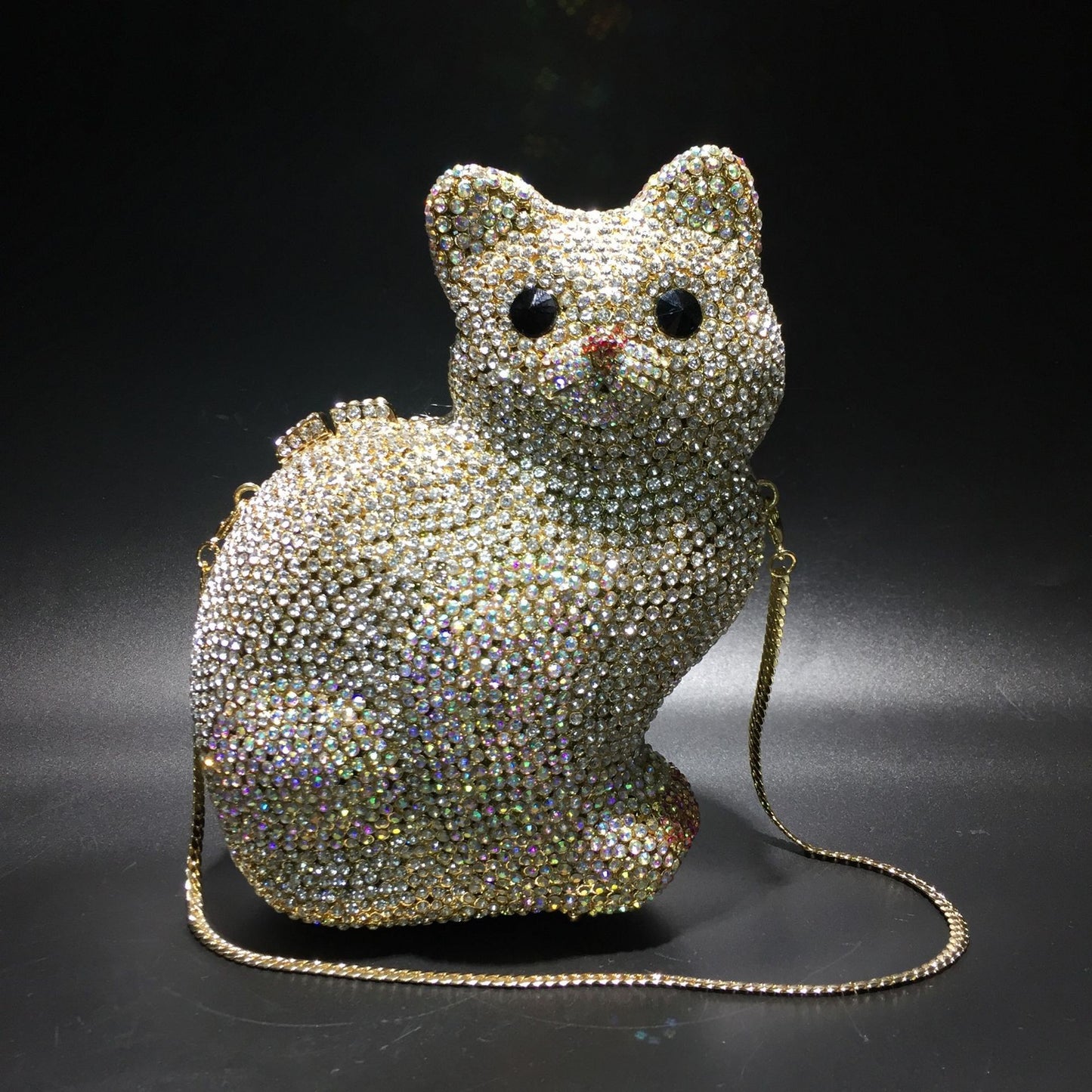 Kitty Rhinestone With Stranded Metal Crystal