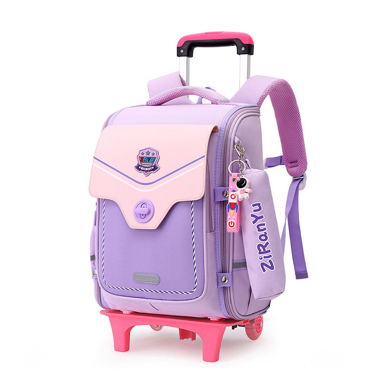 Primary School Student Trolley Schoolbag Detachable Backpack