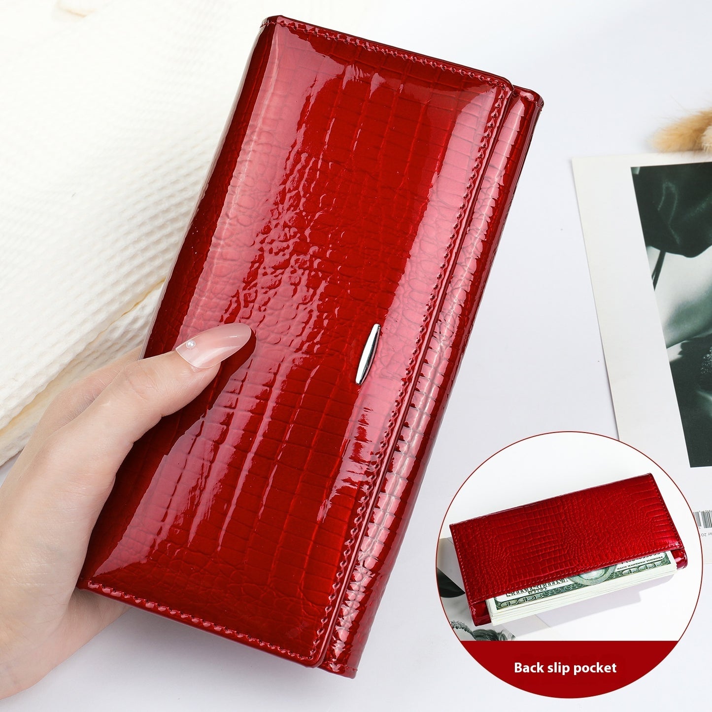 Women's Long Genuine Leather Cowhide Wallet