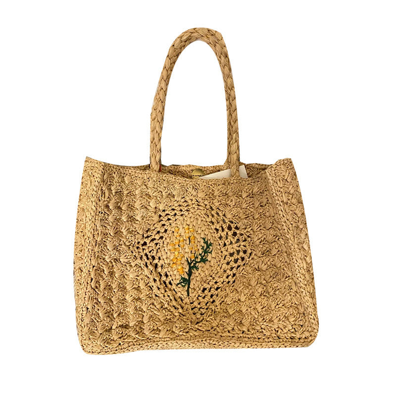 Flower Straw Women's Bucket Basket Bags