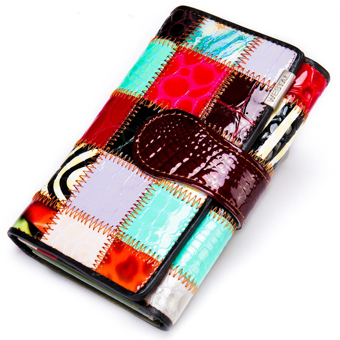 Women's Color Patchwork Multi-Card Coin Purse