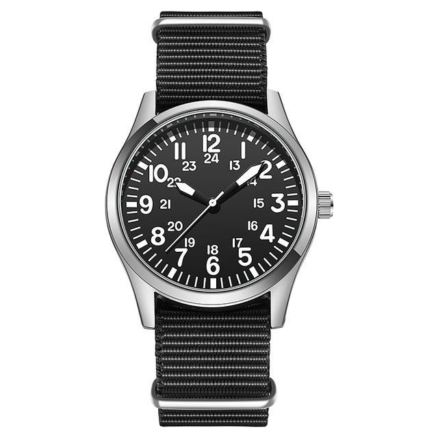 Air Force Field Fabric Strap 24-hour Display Watch