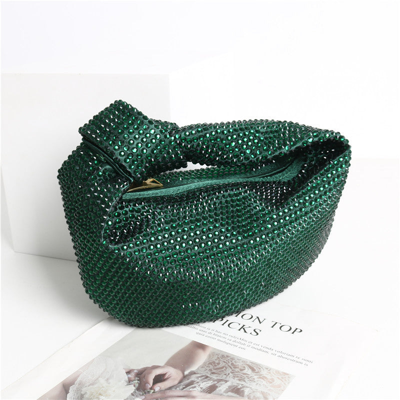 Women's Rhinestone Knotted Underarm Shoulder Bag