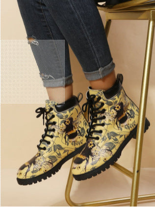 New Front Lace-up Casual Short Boots Women