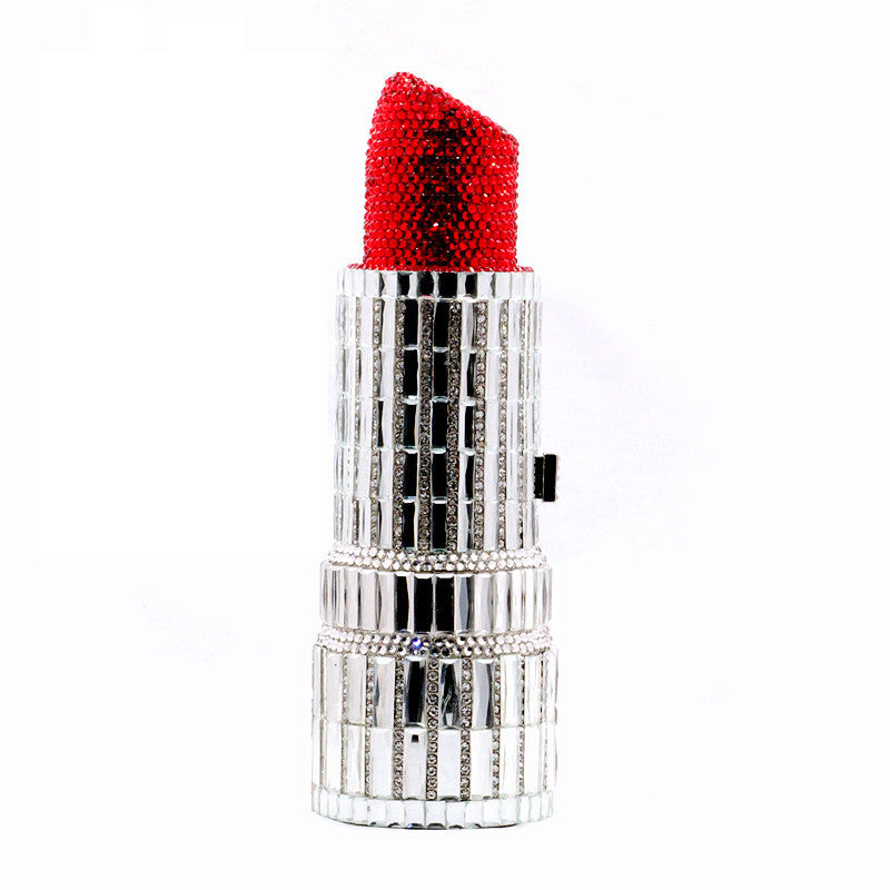 Handmade Metal Rhinestone Party Lipstick Clutch