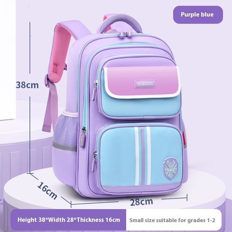 Mochila ligera impermeable para niños de 1.º a 3.º grado, con protección para la columna vertebral y alivio de la carga, para mujer