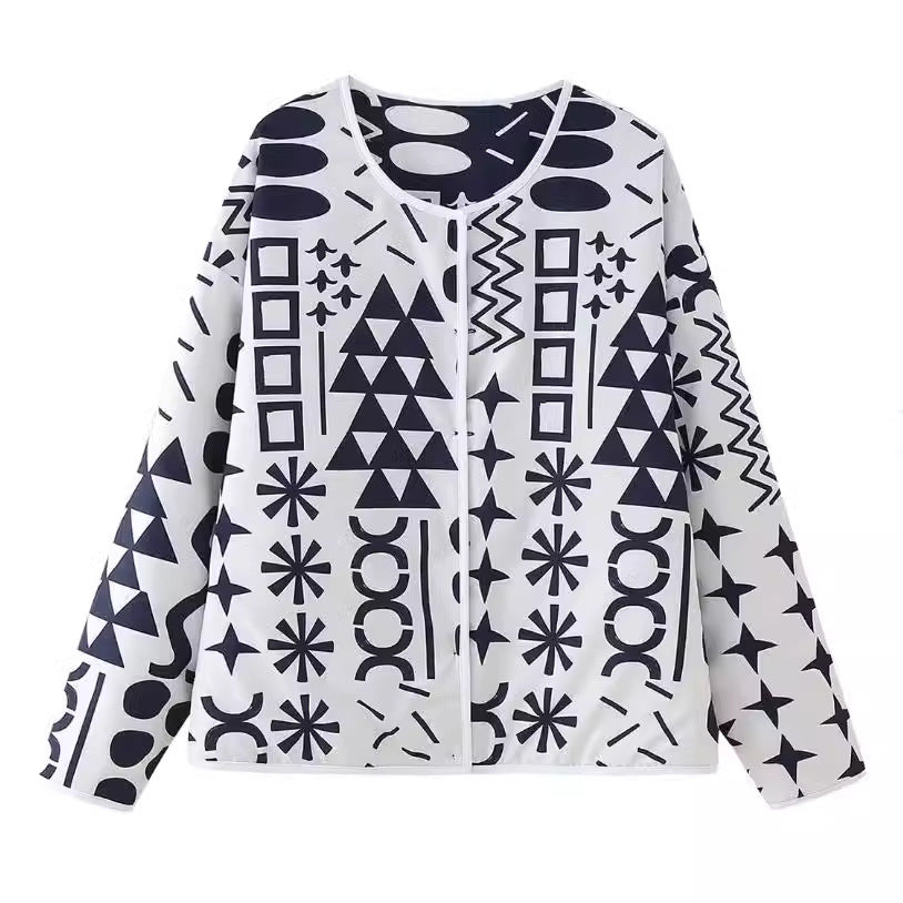 Printed Reversible Cotton-padded Coat Coat