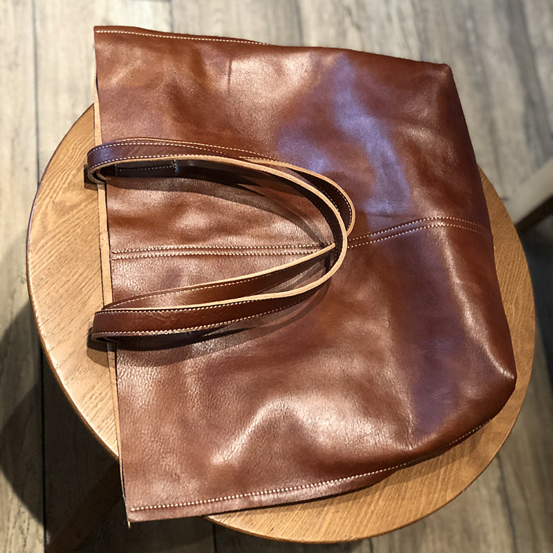 Bolso de mano retro para mujer, bolso de hombro grande