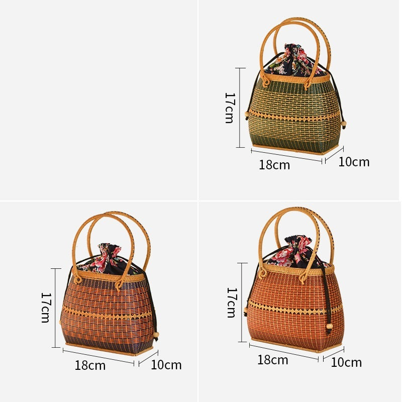 Storage Picnic Travel Hand-woven Bamboo Handbag