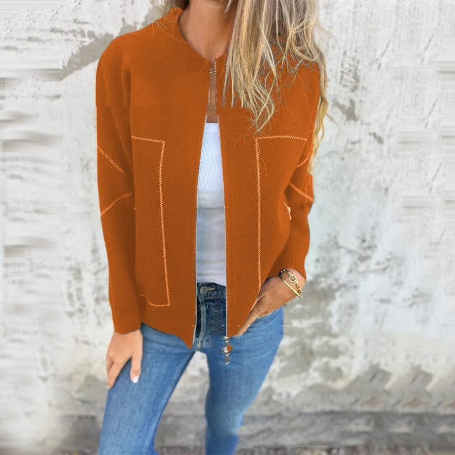 Women's Fashion Casual Round Neck Cardigan