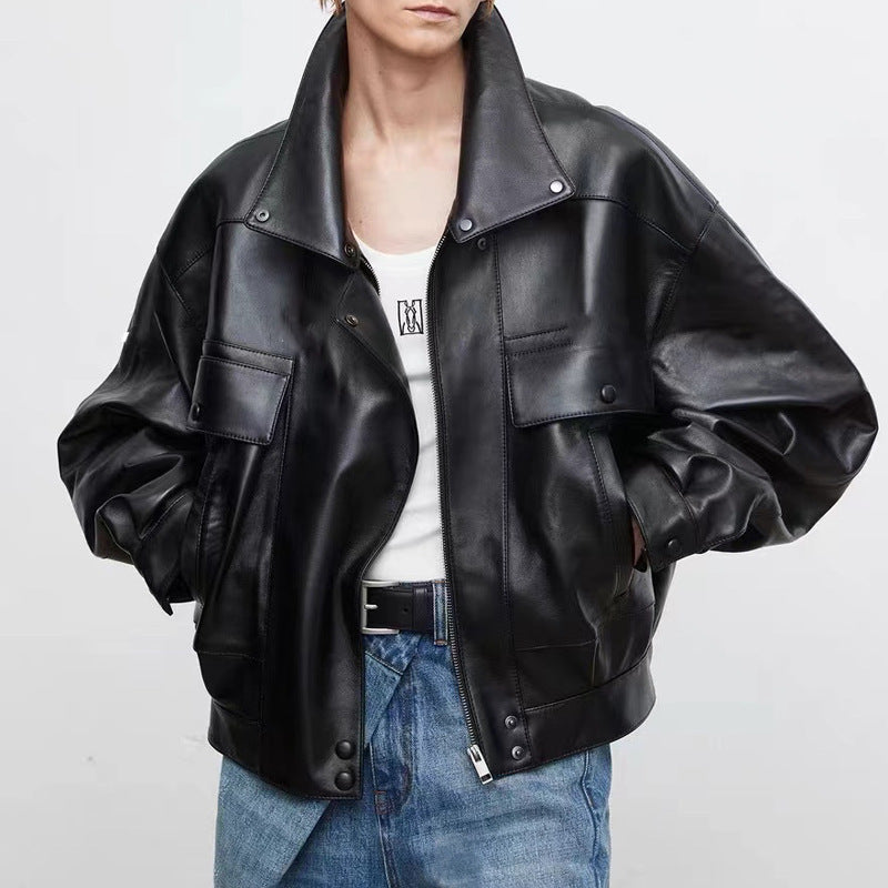 New Sheepskin Retro Loose Profile Casual Short Jacket