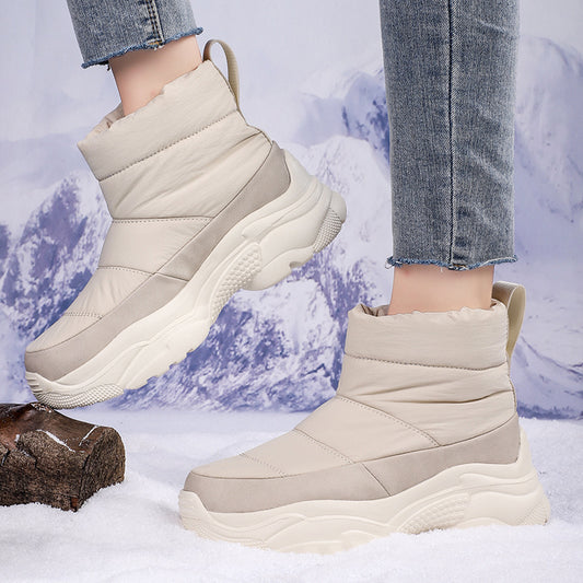 Botas de nieve cálidas de caña media para mujer para exteriores