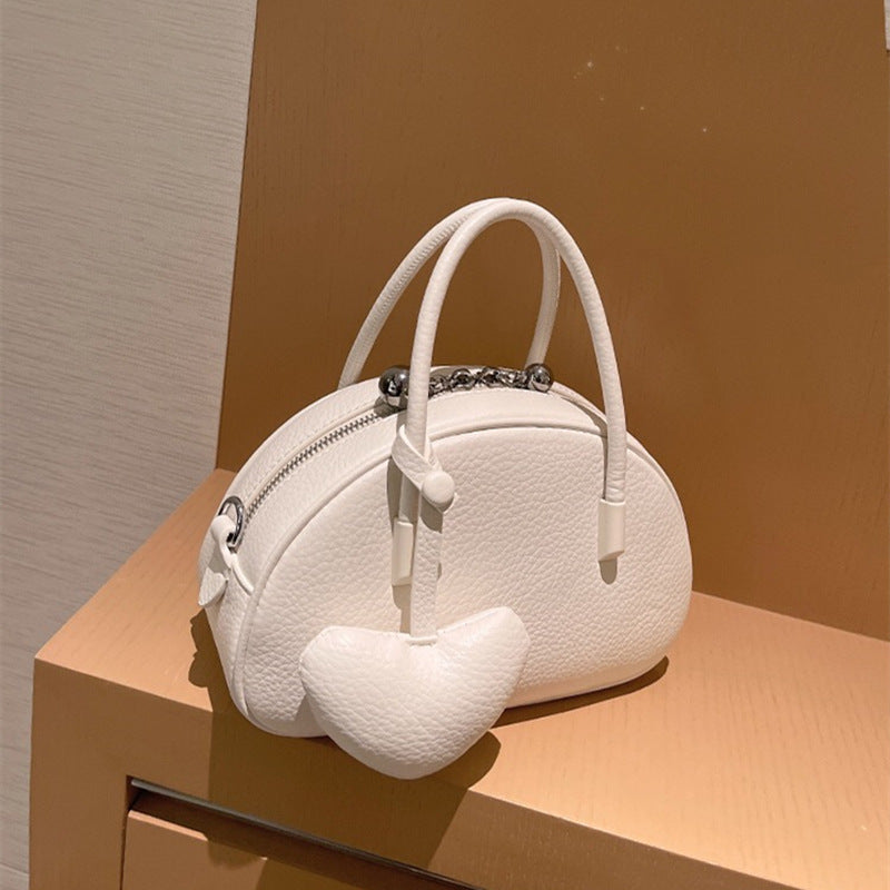 Bolso de mano 2024 para mujer, bolso cruzado de lujo con diseño de corazón, bolso sólido y conciso para mujer