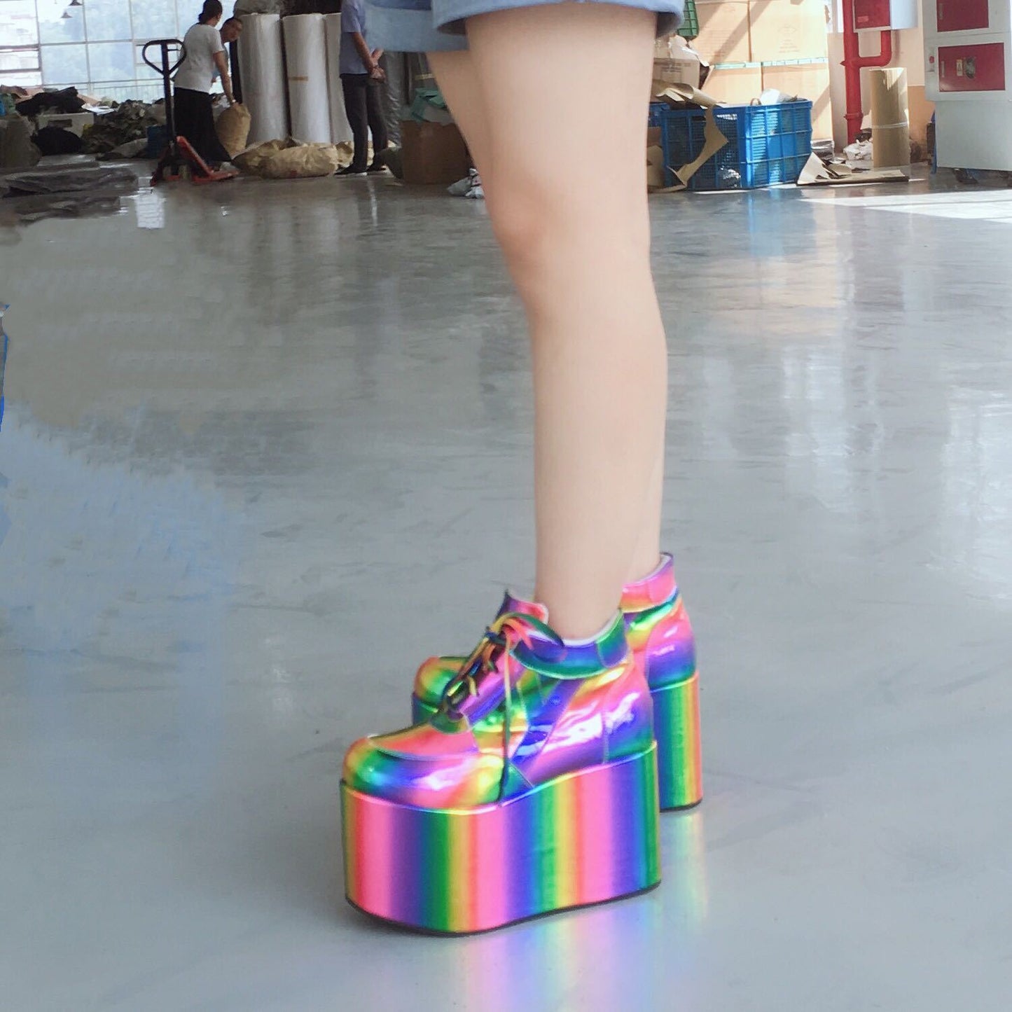 Sponge Cake Thick Soled Rainbow Casual Shoes