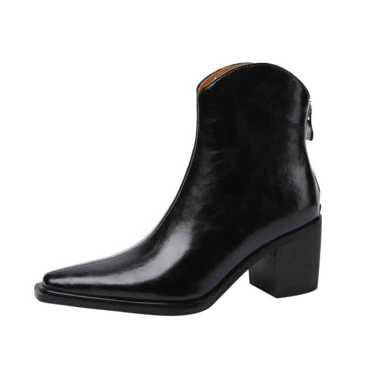 New Women's Thick Heel Low Boots