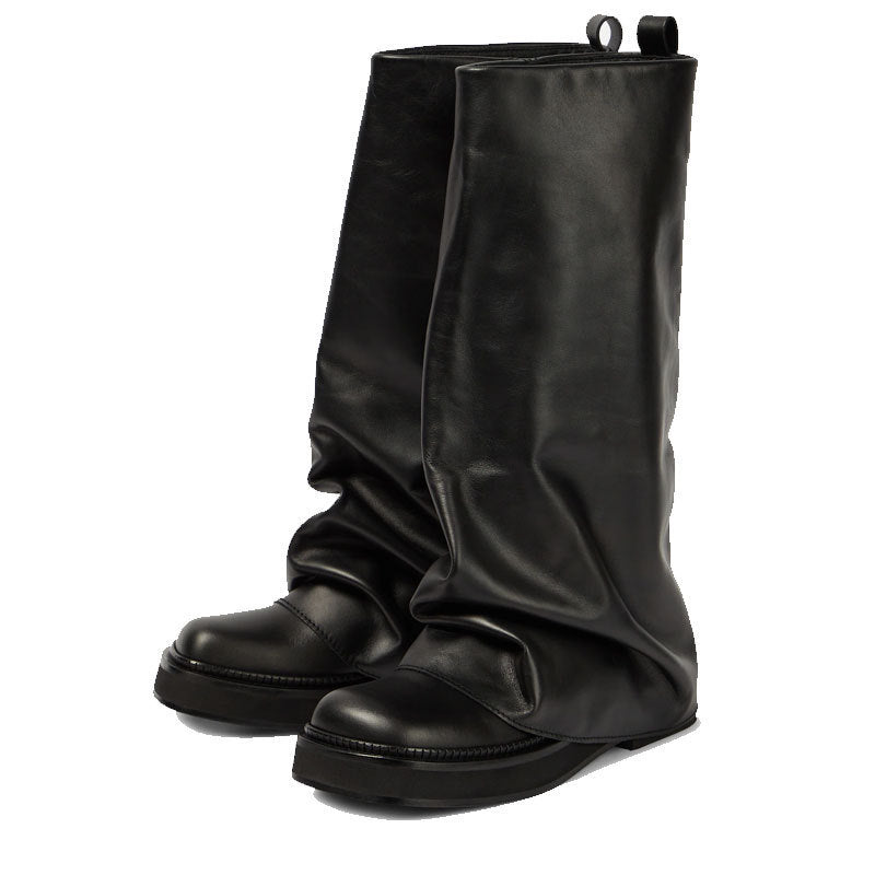 Locking Round Headed Long Tube Women's Boots