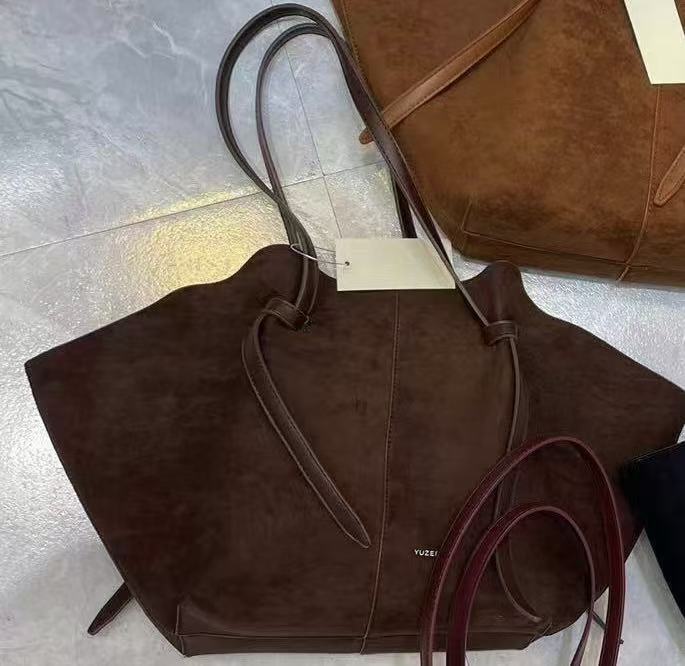 Bolso de hombro para mujer, de gamuza esmerilada, de gran capacidad, bolso de mano portátil