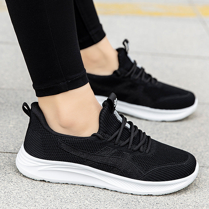 Old Travel Walking Shoes Fly-knit Sneakers Soft Bottom Non-slip