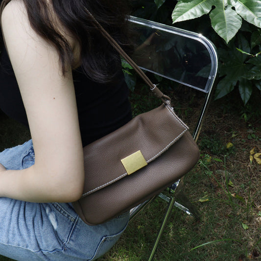 Versatile Vintage Square Buckle Underarm Bag