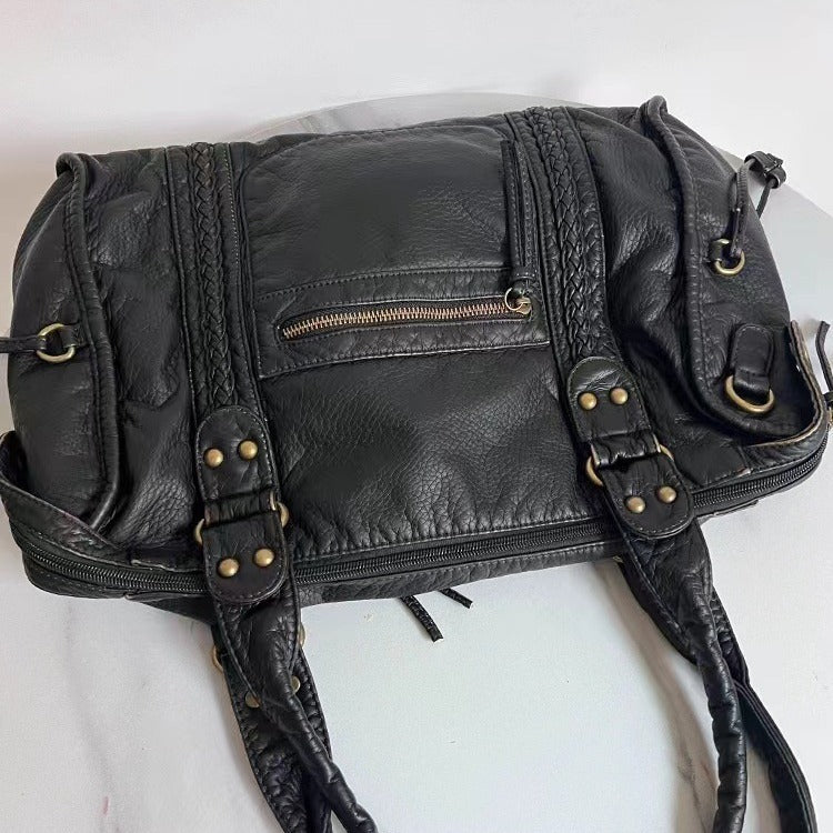 French Style Retro Biker's Shoulder Messenger Bag