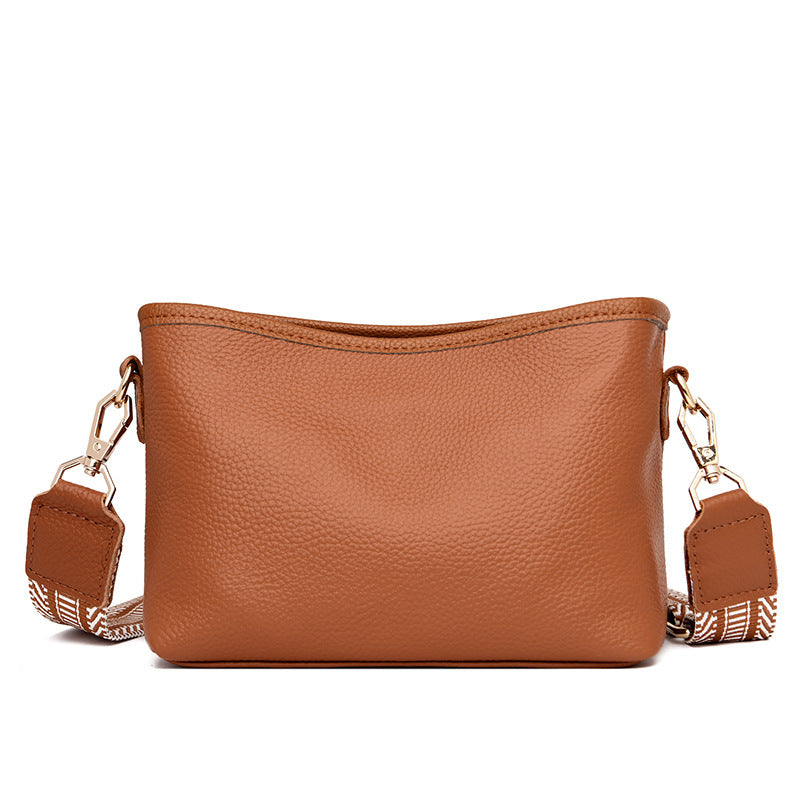 Fashion Simple Lychee Pattern Shoulder Messenger Bag