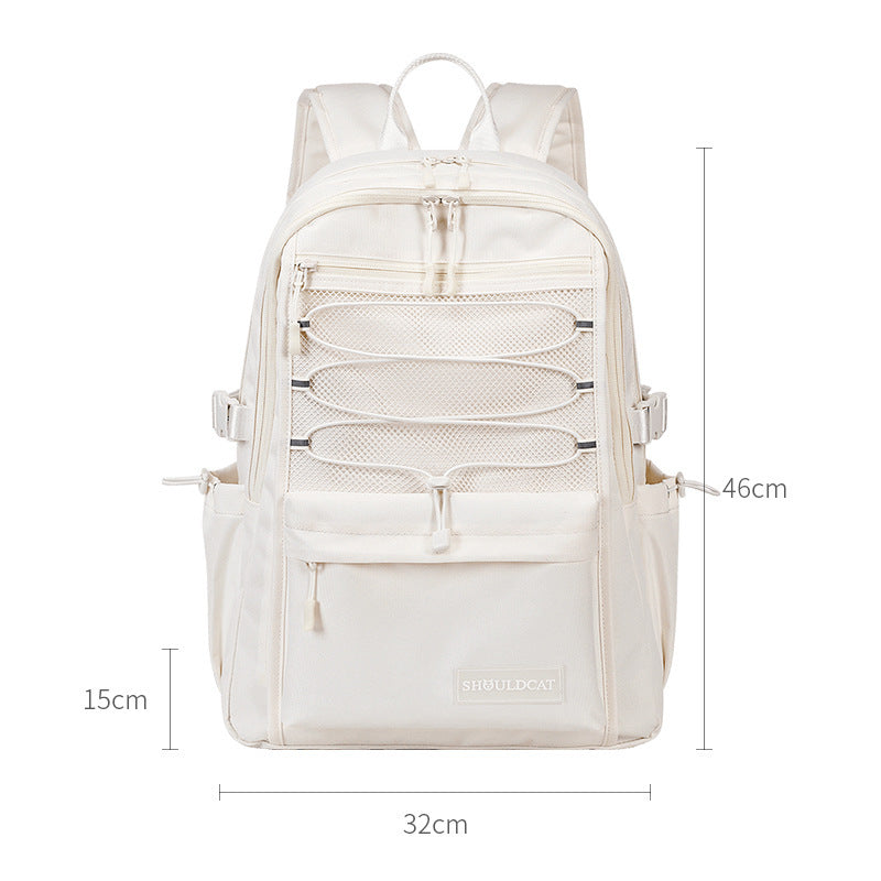 Korean Style Solid Color Simple Large Capacity Backpack