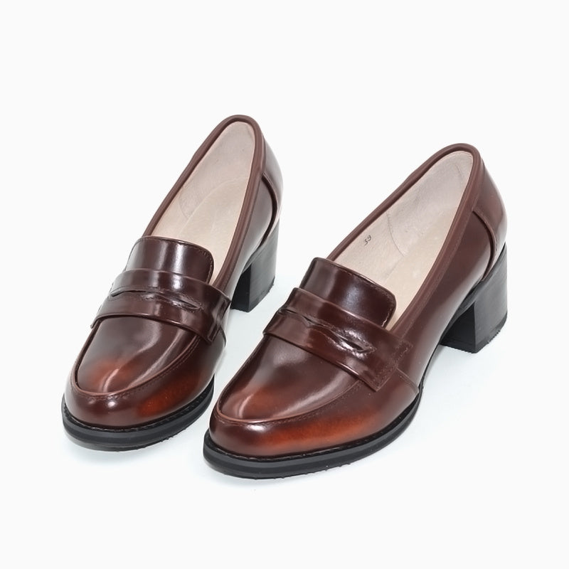 Women's Round Head Leather Shoes