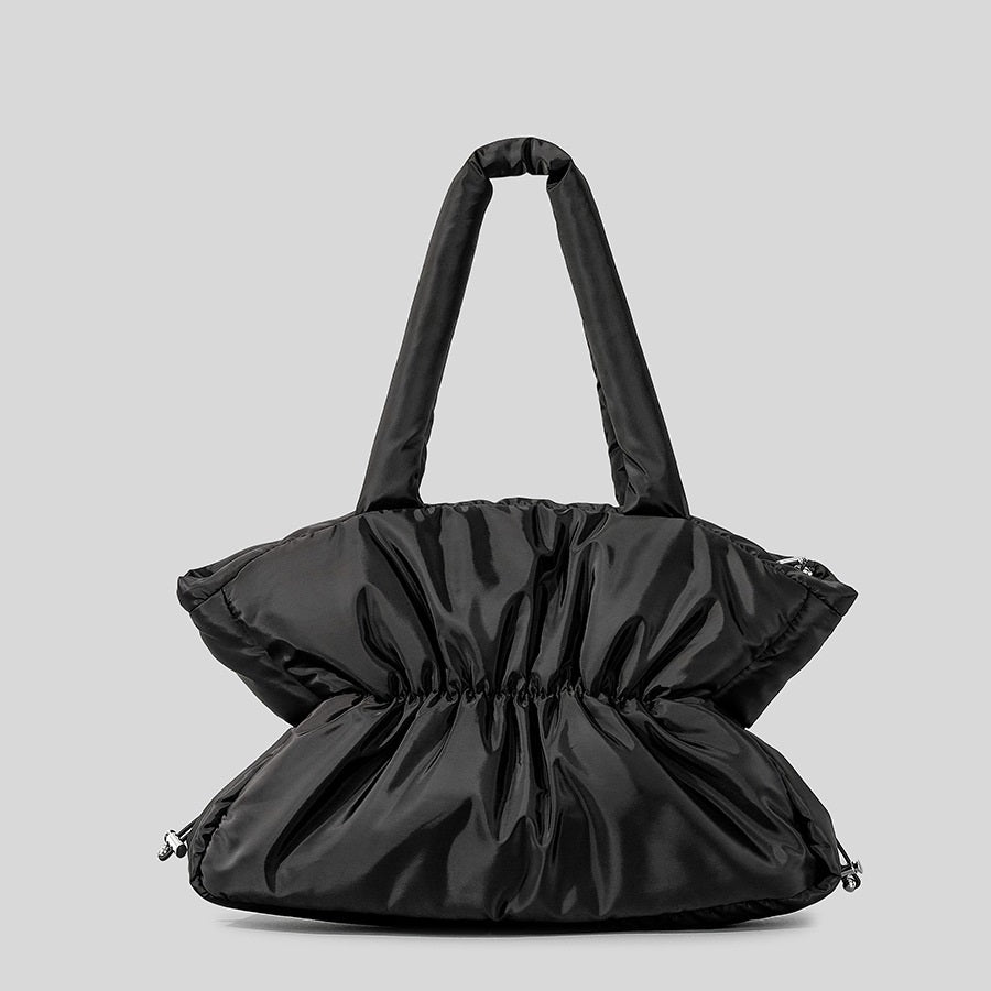 Soft Lightweight And Large Capacity Pleated Drawstring Handbag For Women