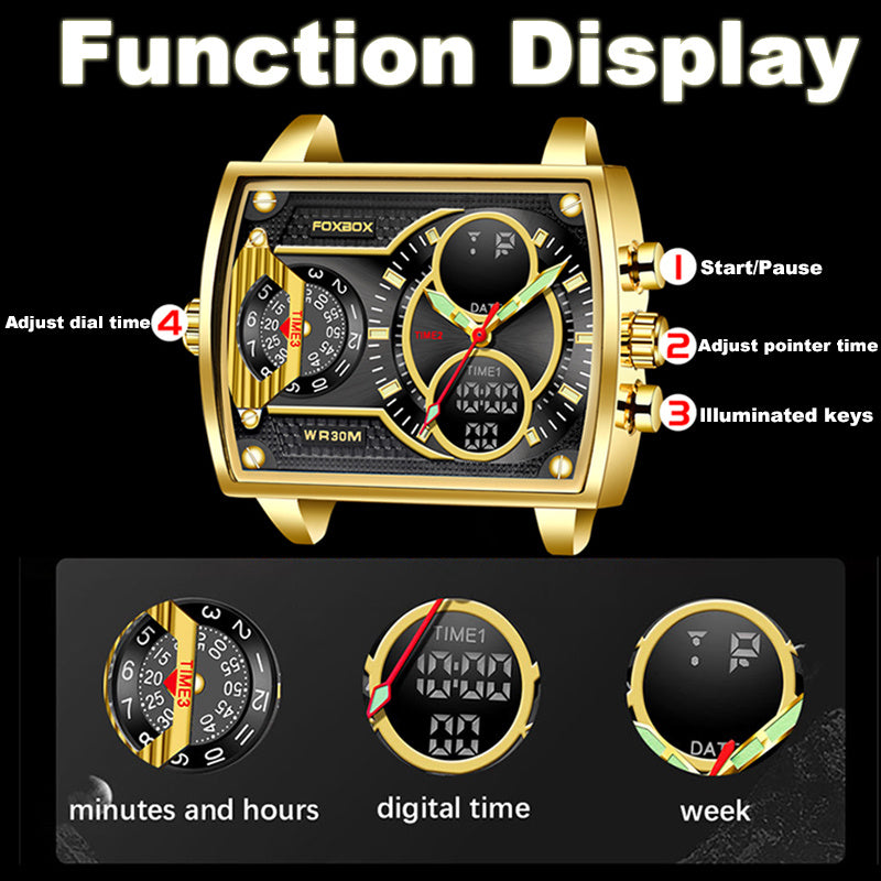 Men's Multi-functional Waterproof Luminous Electronic Quartz Watch