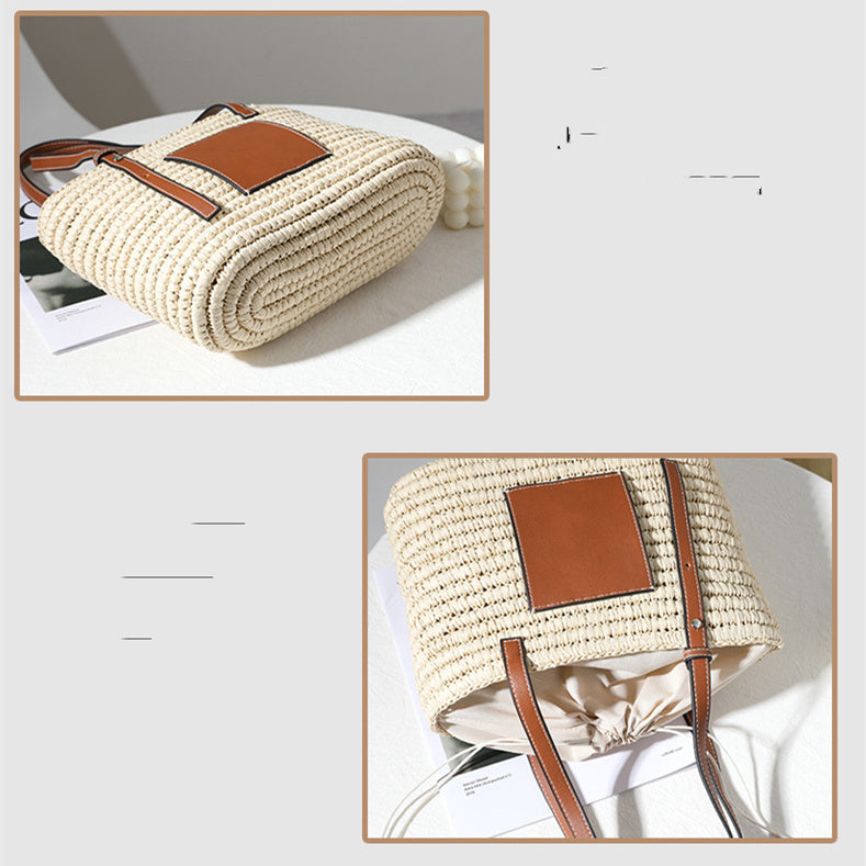 Women's Rattan Bag All-match Square Vegetable Basket