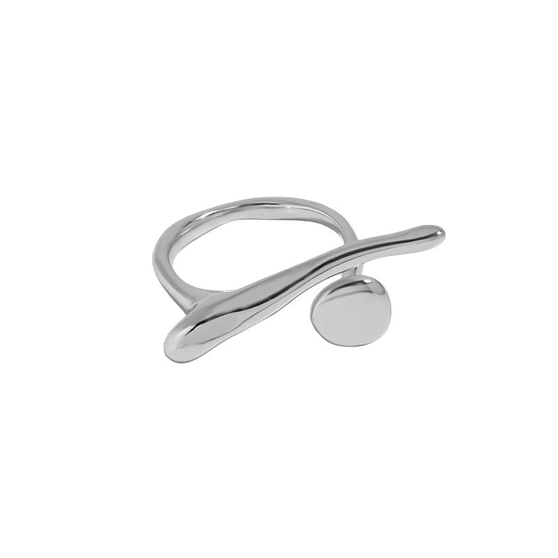 Irregular Surface Irregular Misalignment S925 Openning Silver Ring