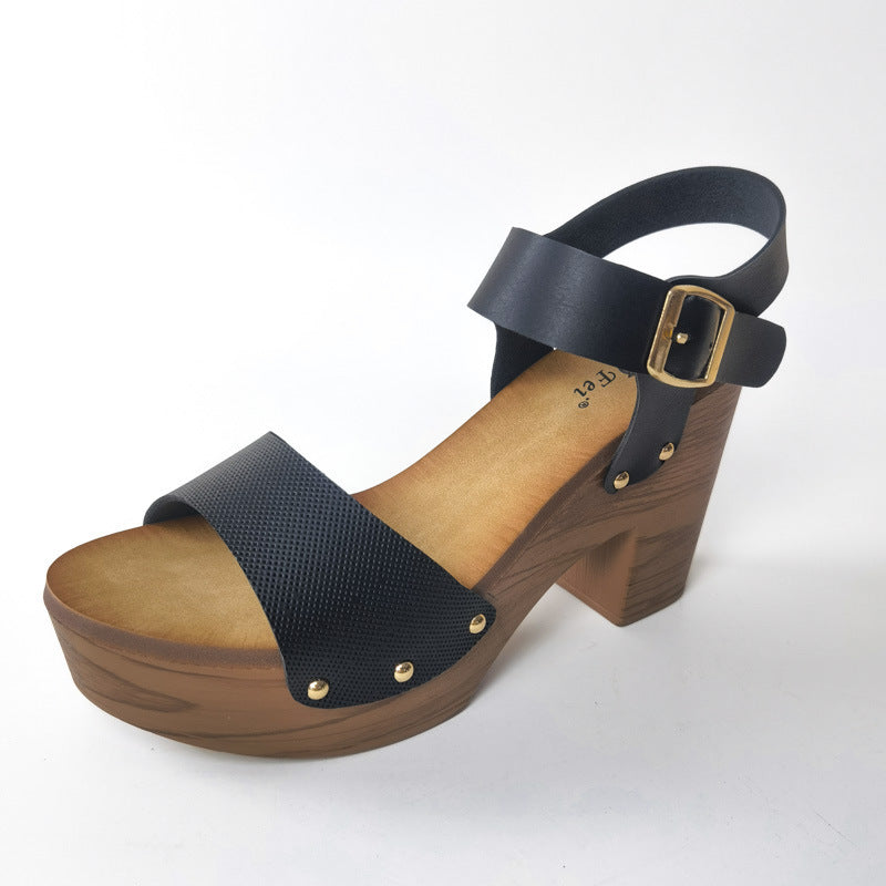 High Heel Chunky Heel Ankle-strap Sandals Women