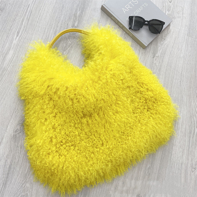 Women's New Beach Wool Fur Plush Bag