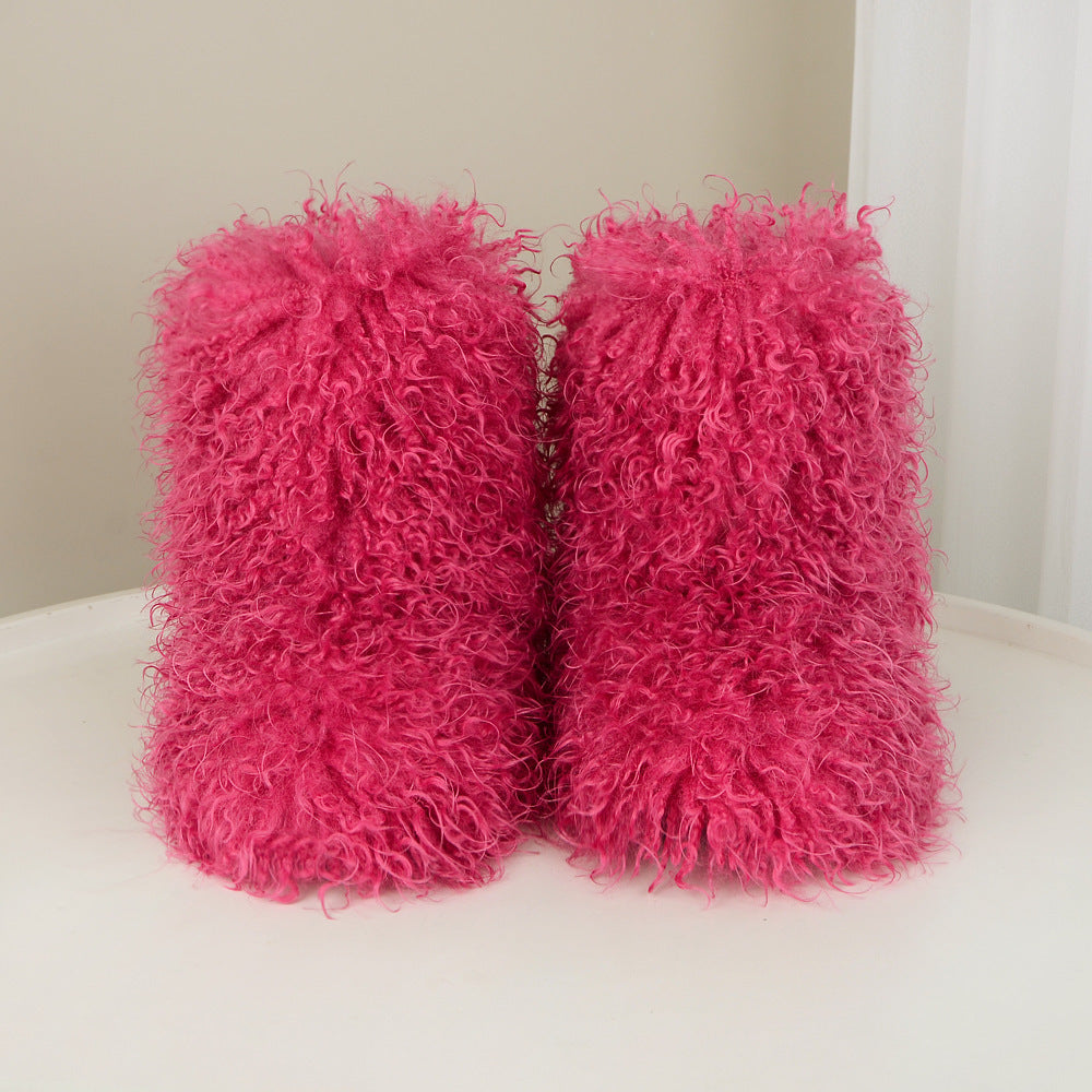 Flat Heel High-top Warm Winter Hot Girl Fur Boots