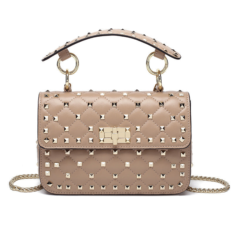 Studded Casual One Shoulder Small Square Bag