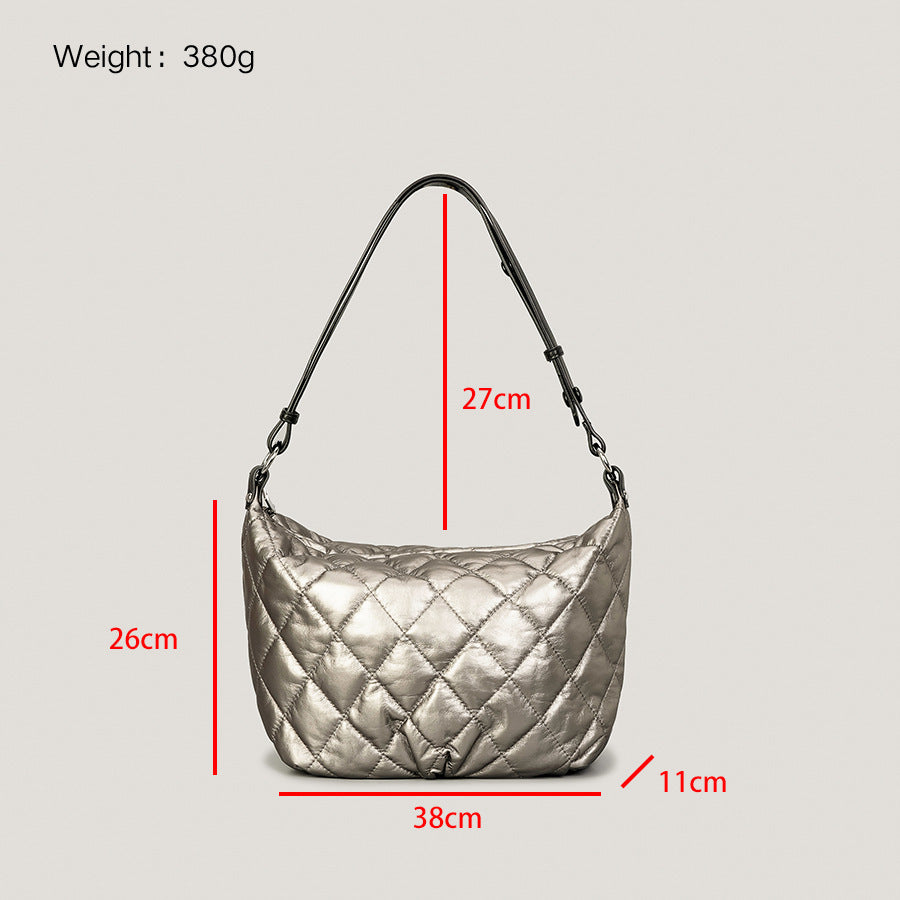 Women's Large-capacity Nylon Quilted Crossbody Bag