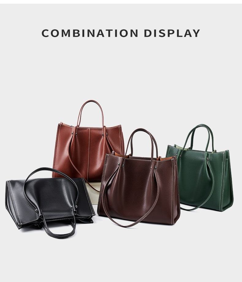 Autumn And Winter One Shoulder Genuine Leather Large Capacity Commuter High-grade Portable Women's Bag