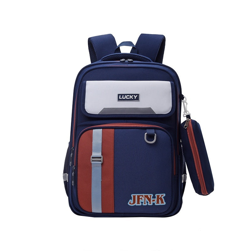 Elementary School Student Trolley Schoolbag Grade 1-6 Trendy Simple Wear-resistant Waterproof Spine-protective