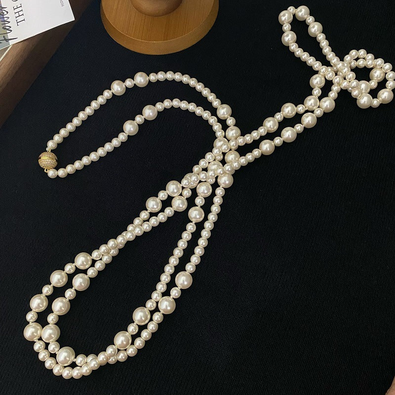 Collier de perles extra long pour femme à la mode et polyvalent