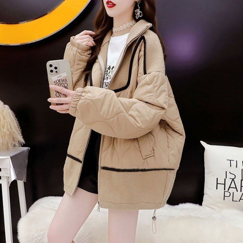 Plus Size Design Sense Thickened Zipper Coat