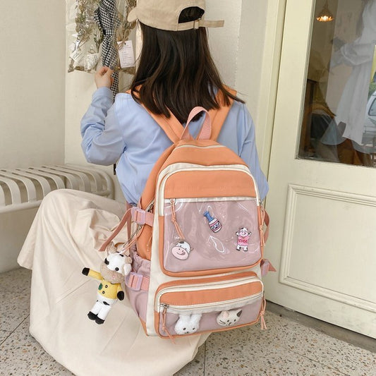 Women's Japanese Fashion Simple Transparent Backpack