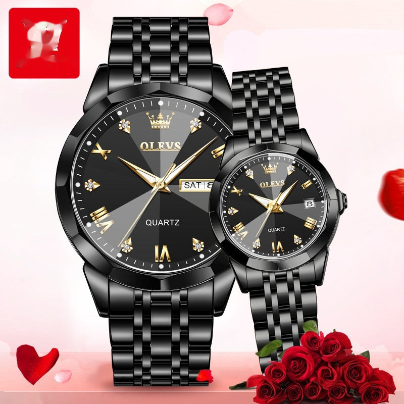 Montre à quartz Cadeau Saint Valentin Montre Couple Homme